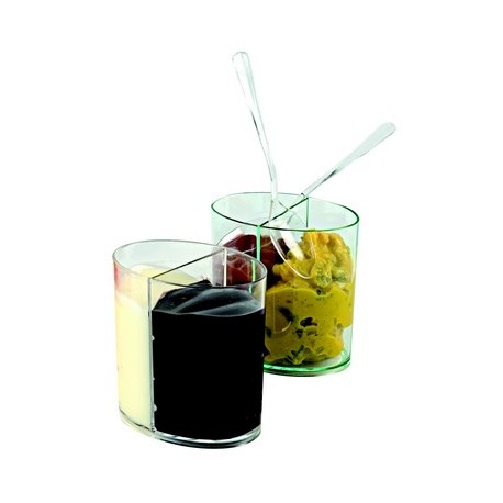 Verrine "ovale 2 compartiments" plastique (x100)