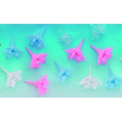 Bobeche fleurette plastique pour bougies torsadees 1 an et 10 ans (x50)