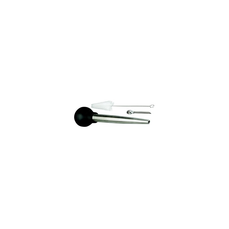 Poire/pompe a jus de viande tube inox + goupillon