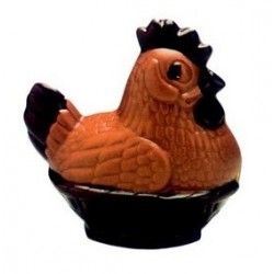 Moule à chocolat poule sur son nid en polycarbonate