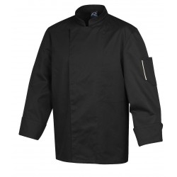 Veste de cuisinier ROBUR Nero noire manches longues