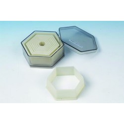 Boite de 9 emporte pieces decoupoirs hexagonaux polyglass