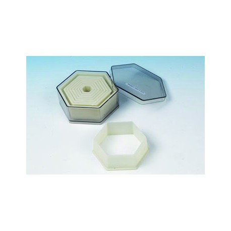 Boite de 9 emporte pieces decoupoirs hexagonaux polyglass