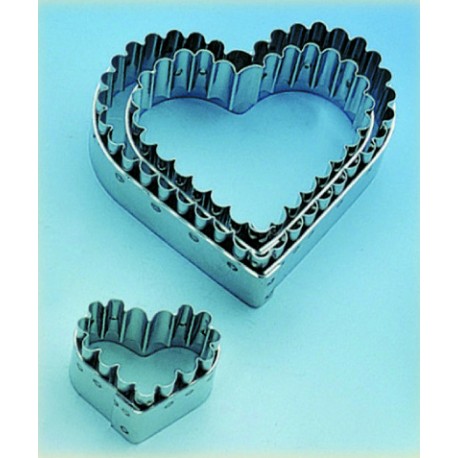 Emporte pieces decoupoir inox coeur cannele