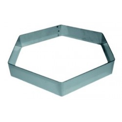 Moule inox forme hexagone pour entremet hauteur 3.5 cm