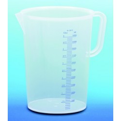 Pot gradée plastique 5 litres, mesureur en litre et ml