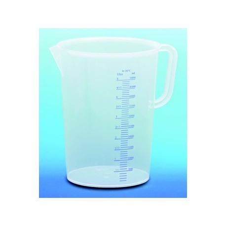 Pot gradue plastique 5 litres, mesureur en litre et ml