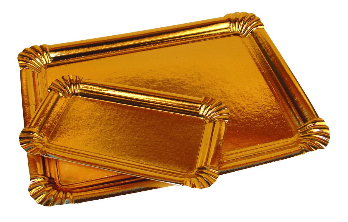 Plateau Carton Rectangle Metallise Or X50 Plateau Carton Rectangle Metallise Or X50